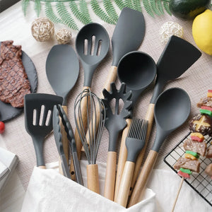 12PCS Silicone Kitchenware Non-Stick Cookware Kitchen Utensils Set