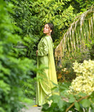 Spring Green Stiched Silk Saree