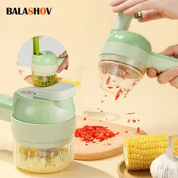 4 in 1 Handheld Electric Vegetable Slicer Set Kitchen Multifunctional