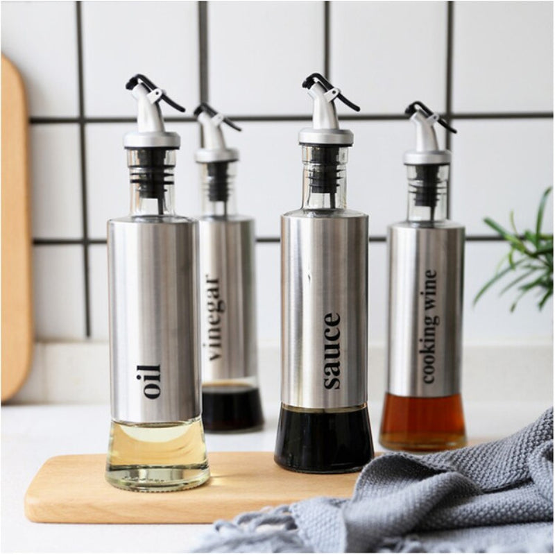 500ml High-Quality Stainless-Steel Covered Smart Glass Oil Bottle