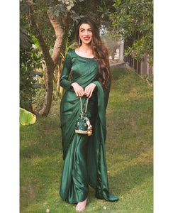 Bottle Green Silk Saree