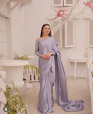 Soft Grey Silk Stiched Saree