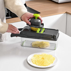 12 in 1 Multifunctional Vegetable Slicer Cutter Shredders Slicer With Basket Fruit Potato Chopper Carrot Grater