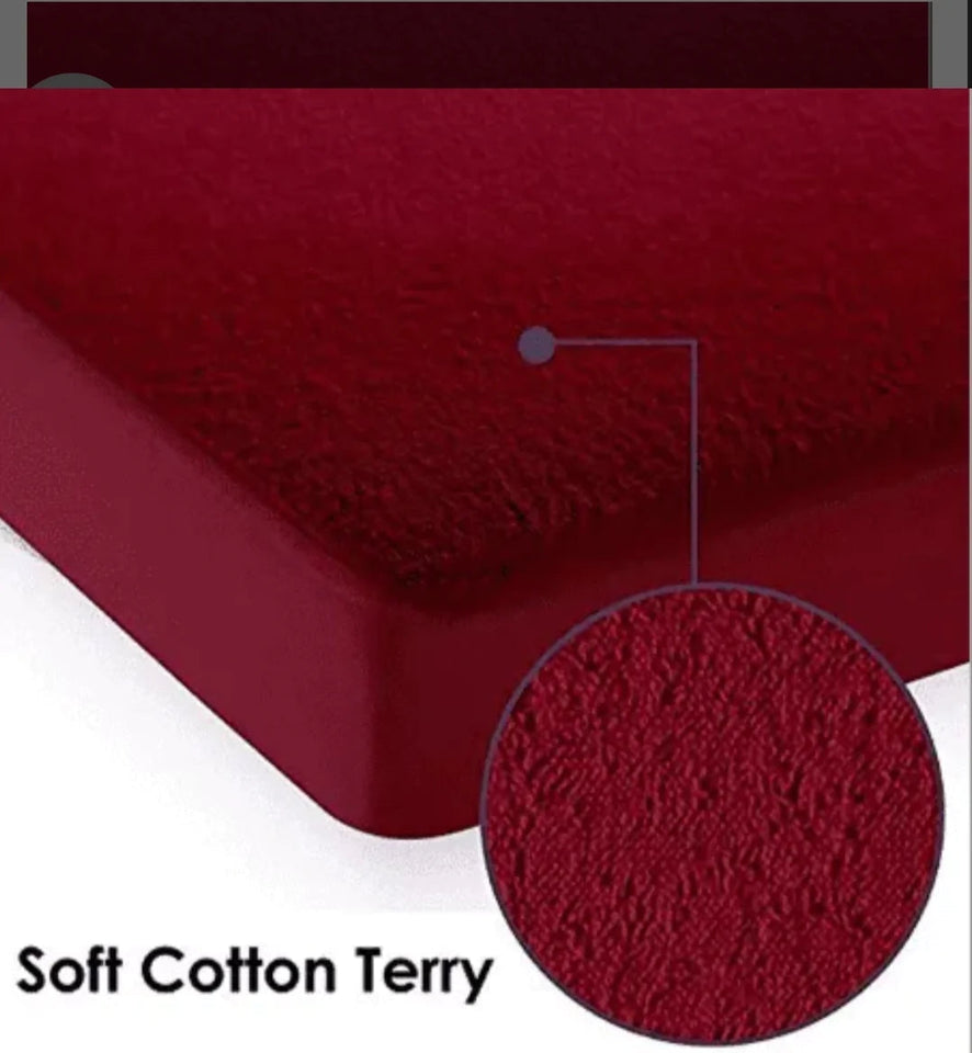 FITTED WATERPROOF MATTRESS PROTECTOR - MAROON