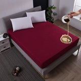 FITTED WATERPROOF MATTRESS PROTECTOR - MAROON