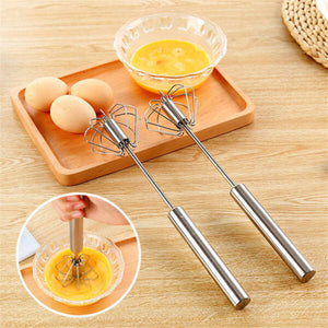 New Manual Egg Beaters Stainless Steel Semi Automatic Rotary Kitchen Accessories Tools