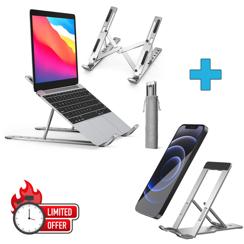 Exclusive Deal ( Almunium Laptop Stand + Almunium Mobile/Tablet Stand)