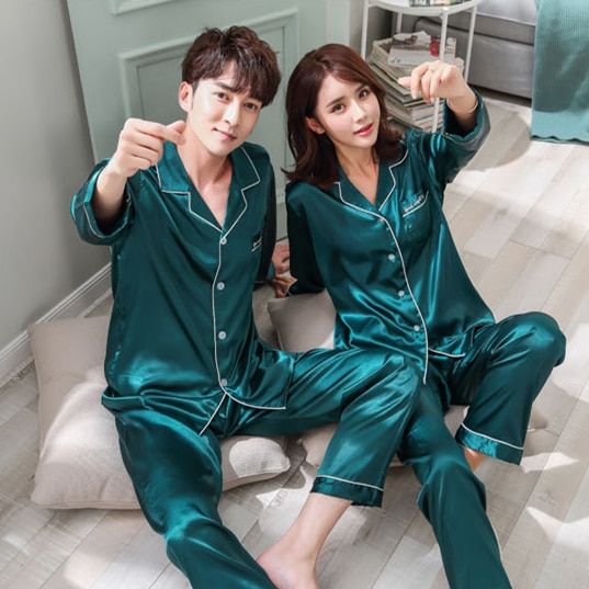 Luxury Silk Couple Pajama Set