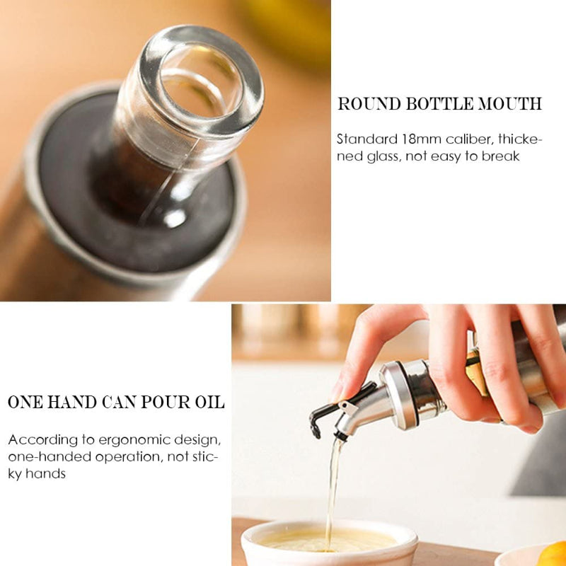 500ml High-Quality Stainless-Steel Covered Smart Glass Oil Bottle