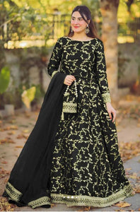 Enchanting Elegance: Embroidered Lehenga Ensemble - 4 Piece Wedding Collection