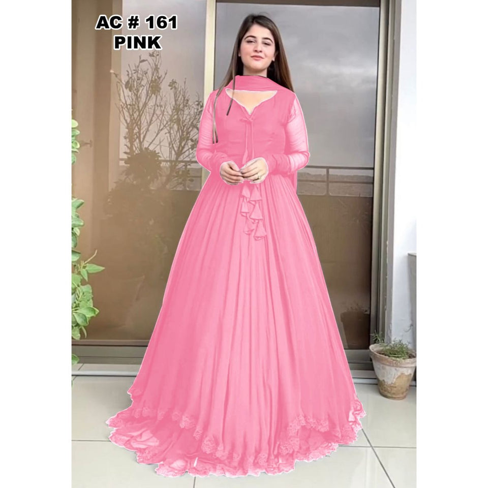 Long Flair Anarkali Set With Dupatta