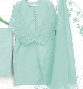 Organza Elegance: 3-Piece Suit Set